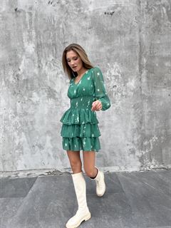 зеленое мини платье ветка
