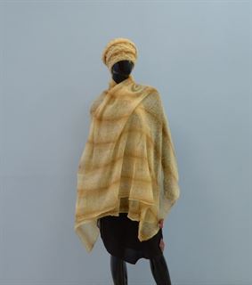 Широкий итальянский шарф палантин Vizio 7014 песочный