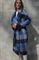 Пальто в клетку женское Modico синее фото
