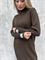 Трикотажное коричневое платье для женщин фото