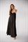 Платье комбинация женское черное длинное фото